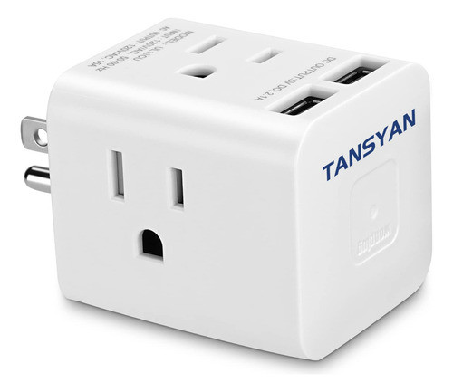 Tansyan Mini Surge Protector Power Strip Con 4 Salidas Ampli 0