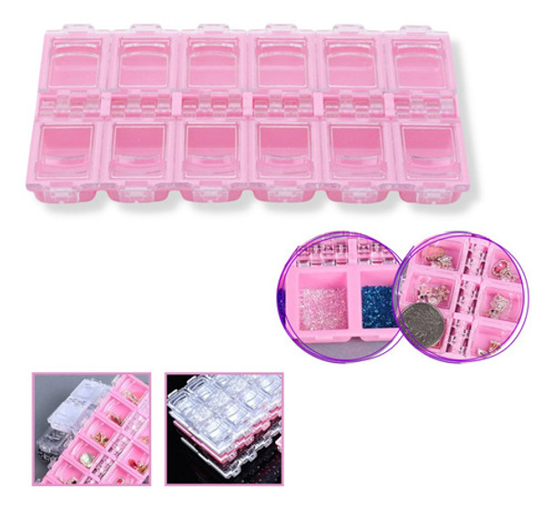 Organizador Para Strass Dijes Uñas Decoración X12 Division 0