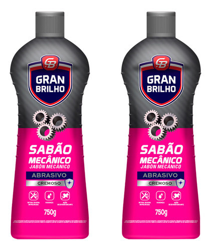 02 Un Sabão Mecânico Liquido Desengraxam-te 750g 0