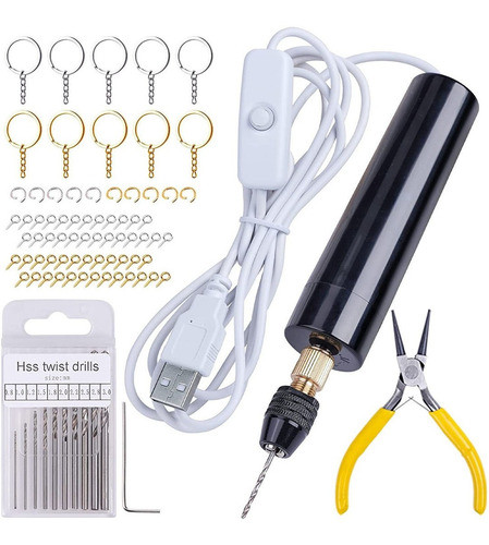 Mini Taladro Electrico Para Resina + Kit Para Hacer Llaveros 0