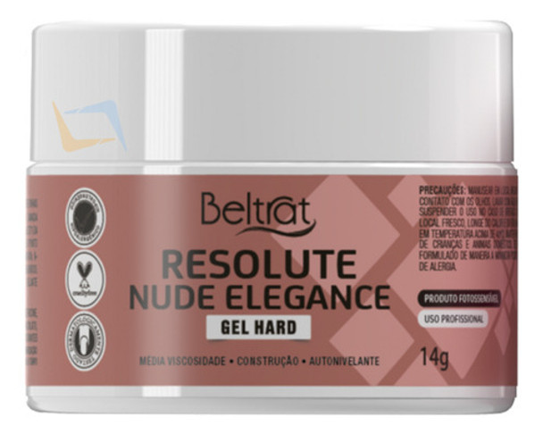 Gel Resolute Nude Elegance 14g Beltrat Alongamento De Unhas 0