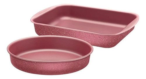 Juego De Bandejas Para Hornear Tramontina Color Rosa Febo 0