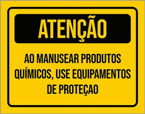 Kit 3 Placa Manusear Produtos Químicos Use Proteção 36x46 0