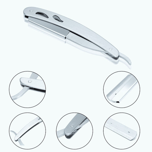 Navaja 3 Tres Cuerpos Plateada Barbero Barba 0