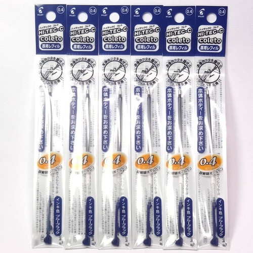 Recambio De Tinta Azul Para Boligrafo Pilot De 0.4 Mm 6-p... 0