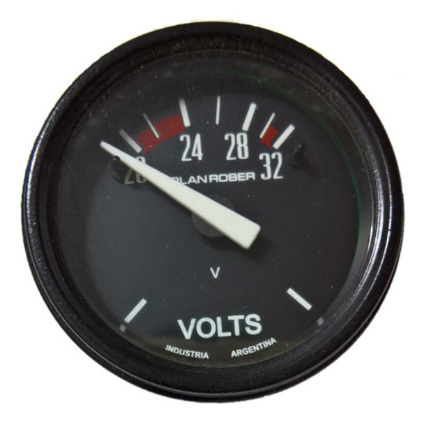 Reloj Voltimetro 24v 52mm Orlan Rober Fondo Negro 0