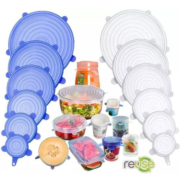 Tapas De Silicona Elásticas Alimentos X6 Reutilizable Oferta 0
