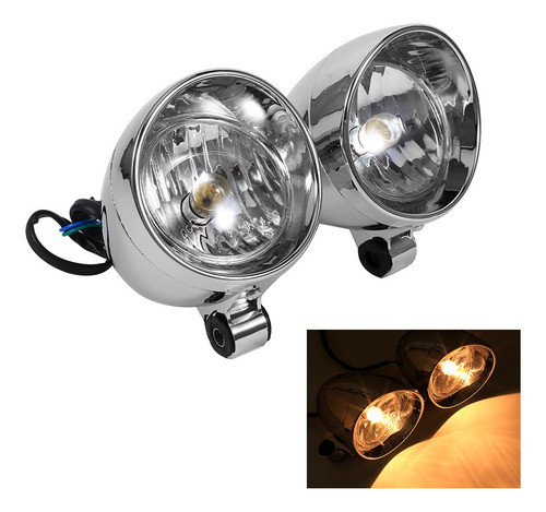 2 Peças Faros De Motocicleta Moto Bala Luz Antiniebla Para 0
