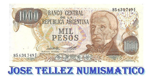 Bottero 2451d $ 1000 Pesos Ley 18188 Serie F Ex+ Palermo 0