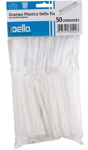 Grampo Plástico Dellofix 0301 50 Unidades Branco 0