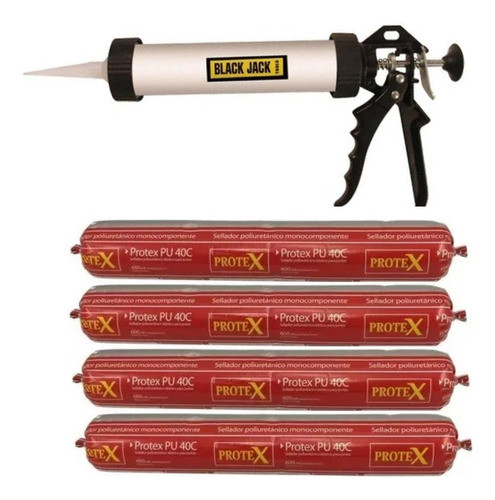 Kit 4 Protex Pu 40 600c Y Pistola Aplicadora 0