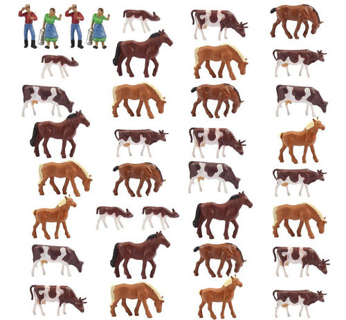 An8706cn 36pcs 1: 87 Bien Pintado Granja Animales Vacas Caba 0