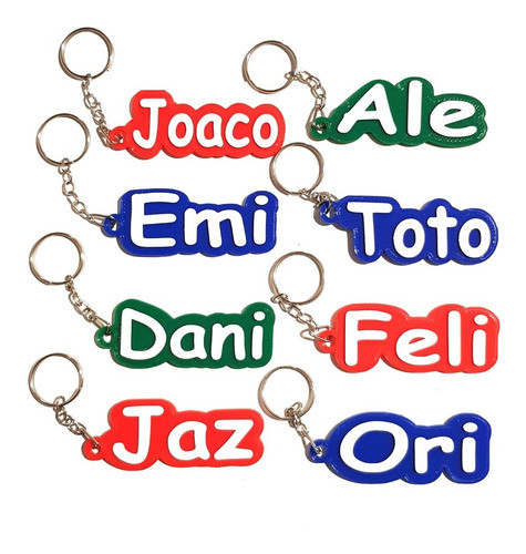 25 Llaveros Nombre Personalizados Souvenir Plastico 3d 0