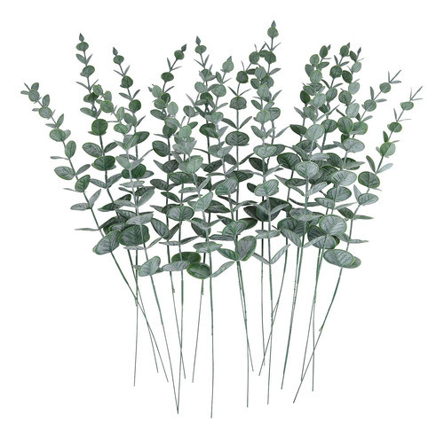 Cewor 24 Piezas Tallos Eucalipto Hojas Artificiales Ramas 0
