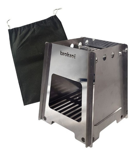 Calentador Plegable Biomasa Acero Inox Tipo Parrilla Brogas 0