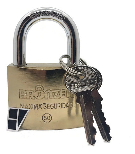 Candado Pesado Bronce 32mm Con 2 Llaves Bronzen Seguridad 0