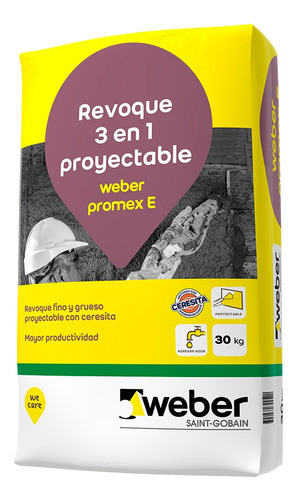 Weber 3 En 1 Promex E Revoque Proyectable Entrega Inmediata 0
