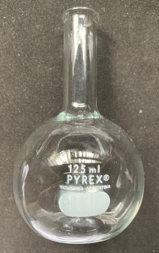 Matraz Balón De Fondo Plano Pyrex 125ml Borosilicato 0