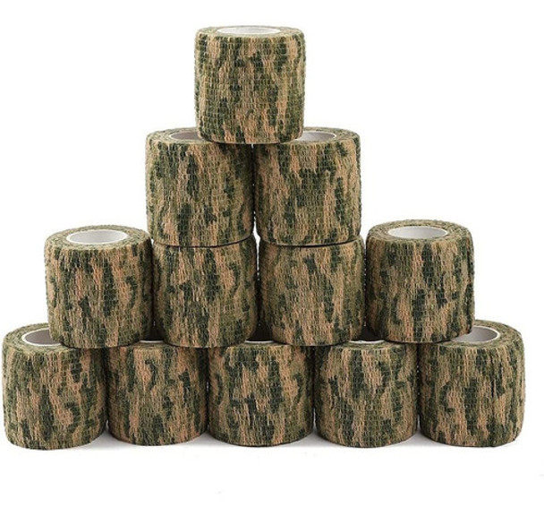 12 Rollos De Cinta De Camuflaje Autoadhesiva - Verde Claro 0