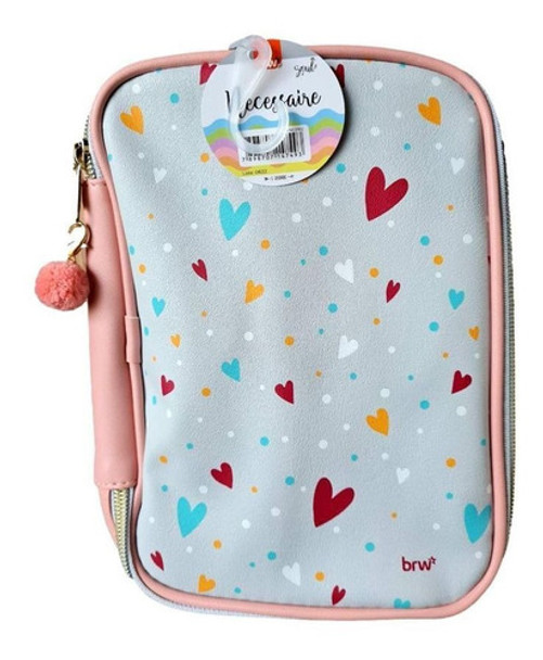 Estojo Tecido Box Estampado Com Pompom- Brw 0
