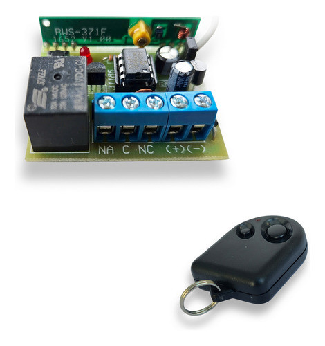 Receptor Inalámbrico Rf 1 Canal 433mhz + 1 Control Remoto 0