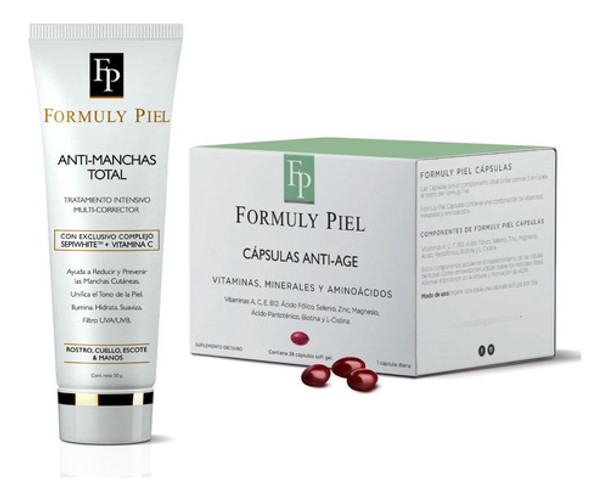 Kit Crema Anti-manchas Vitamina C 50g+ Capsulas Antiarrugas 0