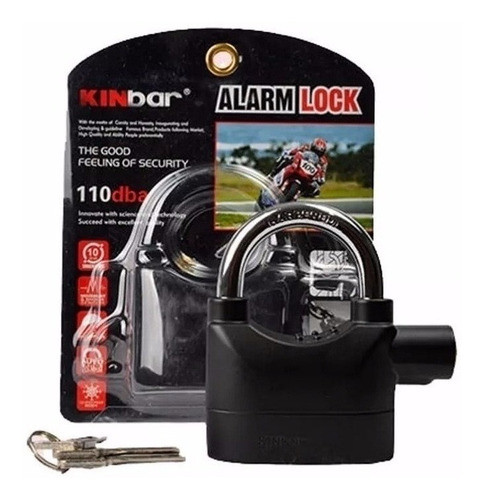 Candado Con Alarma Traba Disco Moto,traba U Alarma ,110 Db 0