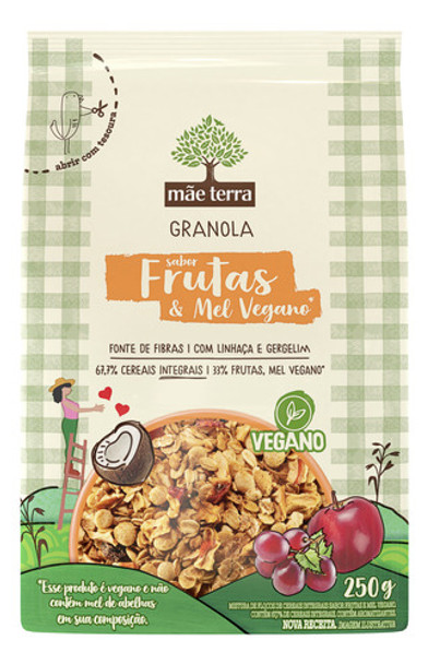 Granola Mãe Terra Frutas & Mel Em Pacote 250g 0