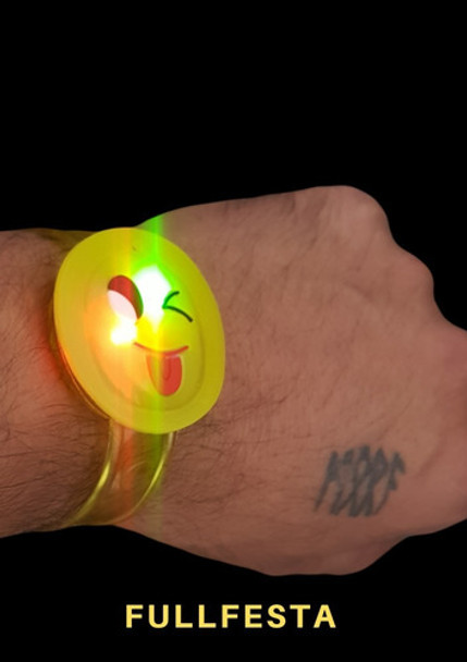 Pulseras Caritas Con Led-cotillón Luminoso-fiestas X 24 0