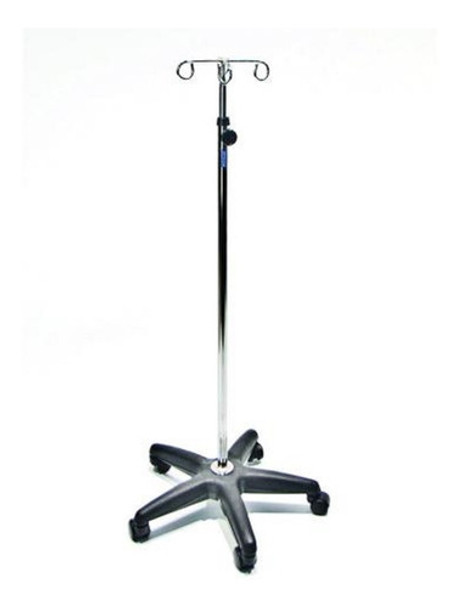 Porta Suero Rodante Cromado Base Plástica 5 Rueda Multisuero 0