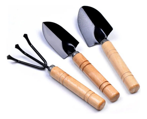 Kit 3 Ferramentas Para Jardinagem Ancinho Pazinha 0