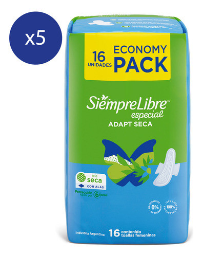 Pack Toallas Femeninas Siempre Libre Especial Adapt Seca 0