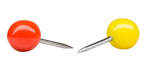 50 Alfinetes Coloridos Para Mapa E Quadro Cortiça - Alfinete 0
