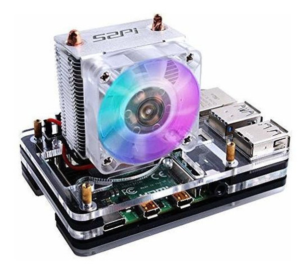 Geeekpi Raspberry Pi 4 Estuche Con Ventilador De Enfriamient 0