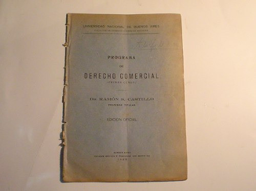 Programa 1922 Derecho Comercial Dr. Ramon S. Castillo 0