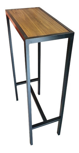 Mesa Barra Bar Industrial 80x30x105 Hierro Y Madera Cerveza 0