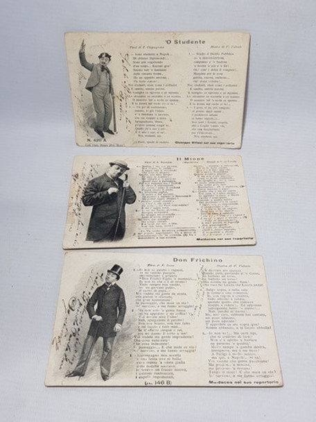 Antiguas Postales Italia Música Frichino Lote X 3 Mag 57341 0