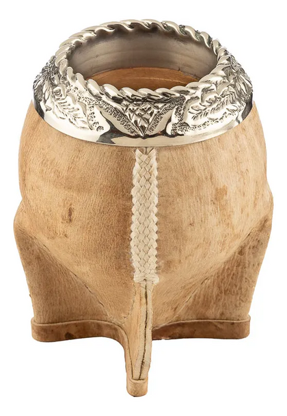 Premium Torpedo Mate – Raw Leather Wrapped with Hand-Chiseled Alpaca Detailing
