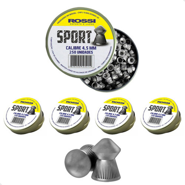 Chumbinho 4,5mm .177 0,43g Para Carabina Rossi Sport 1250 Un 0