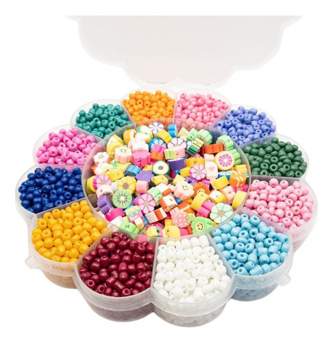 Kit Miçanga Infantil Colorida Diversas 2500pçs Choker Biju 0