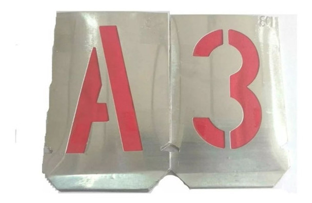 Juego De Letras Y Numeros Calados De Chapa Stencil 40mm 0
