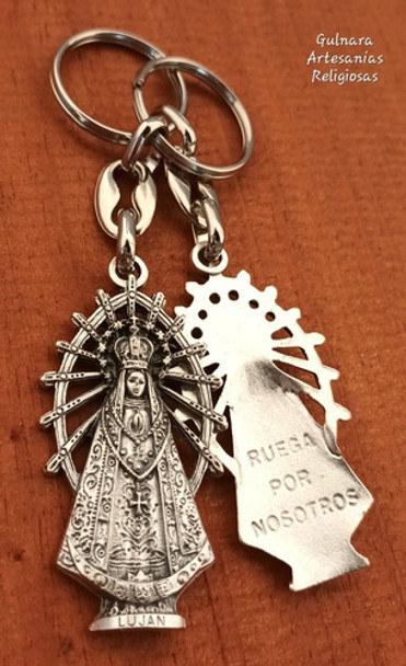 Llavero Virgen De Luján Silueta En Zamak Italiano 0