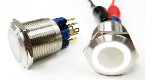 Interruptor Eléctrico Metálico Blanco Ø 22mm 0