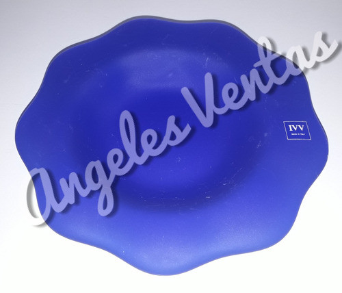 Plato Adorno Azul Vidrio Italiano  Ivv 0