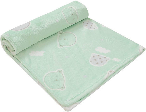 Cobertor Manta Bebe Microfibra Super Macio Urso Verde Papi 0