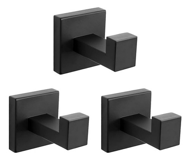 3 Ganchos Para Baño Montaje De Pared (negro) 0