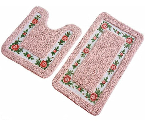 Ukeler Alfombras De Contorno De Baño Antideslizantes Florale 0