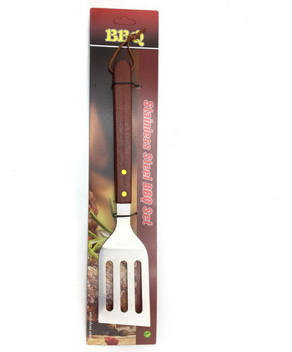 Espátula Para Parrilla Mango De Madera Largo 0