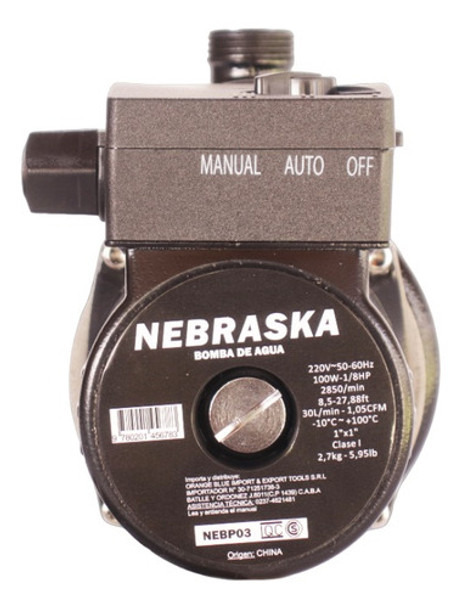Bomba Presurizadora Nebraska Nebp03 8.5m 100 Watts 0