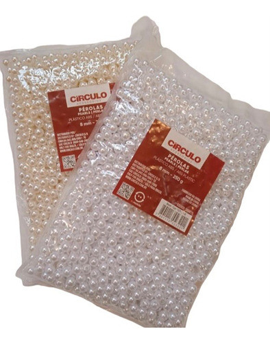 Perlas Para Enhebrar De 8mm, En Plastico Abs. 250gr. Circulo 0